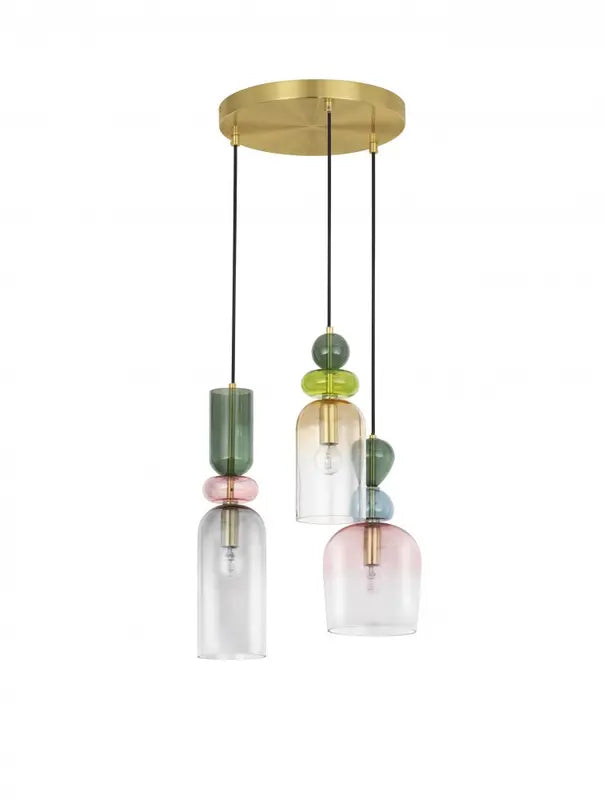 B-Ware Nova Luce Pendelleuchte Hängelampe Glas Gold Multifarben Murano E14 Led 3flammig - 5212017434227