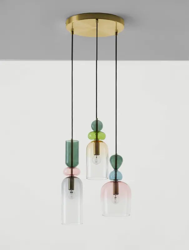 B-Ware Nova Luce Pendelleuchte Hängelampe Glas Gold Multifarben Murano E14 Led 3flammig - 5212017434227
