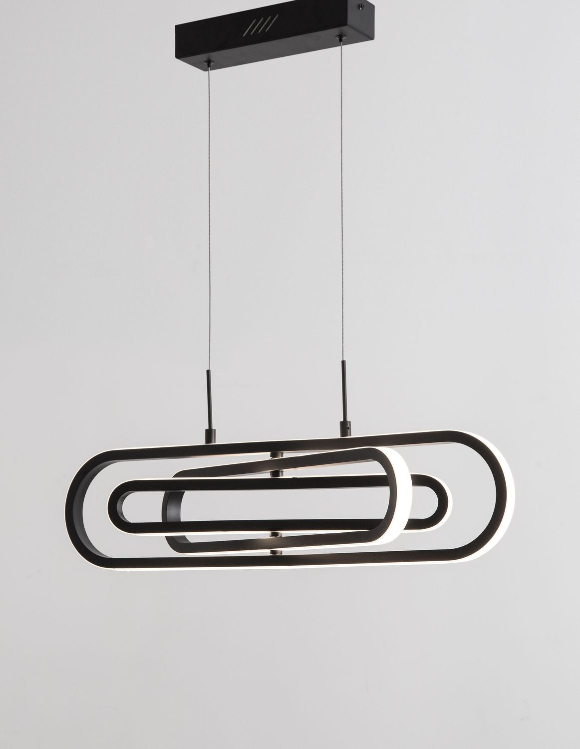Nova Luce Pendelleuchte Hängeleuchte ARTE LED Lampe Matt Schwarz Warmweiß 64 cm - 5212017426000
