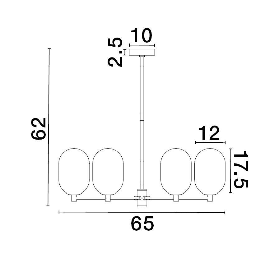 Nova Luce Pendelleuchte Hängeleuchte BALOR G9 LED 6-fach Gold dimmbar Ø 65 cm - 5212017434319