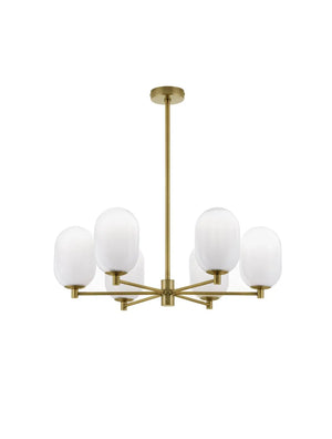 B-Ware Nova Luce Pendelleuchte Hängeleuchte Balor G9 Led 6 Fach Gold Dimmbar ø 65 Cm