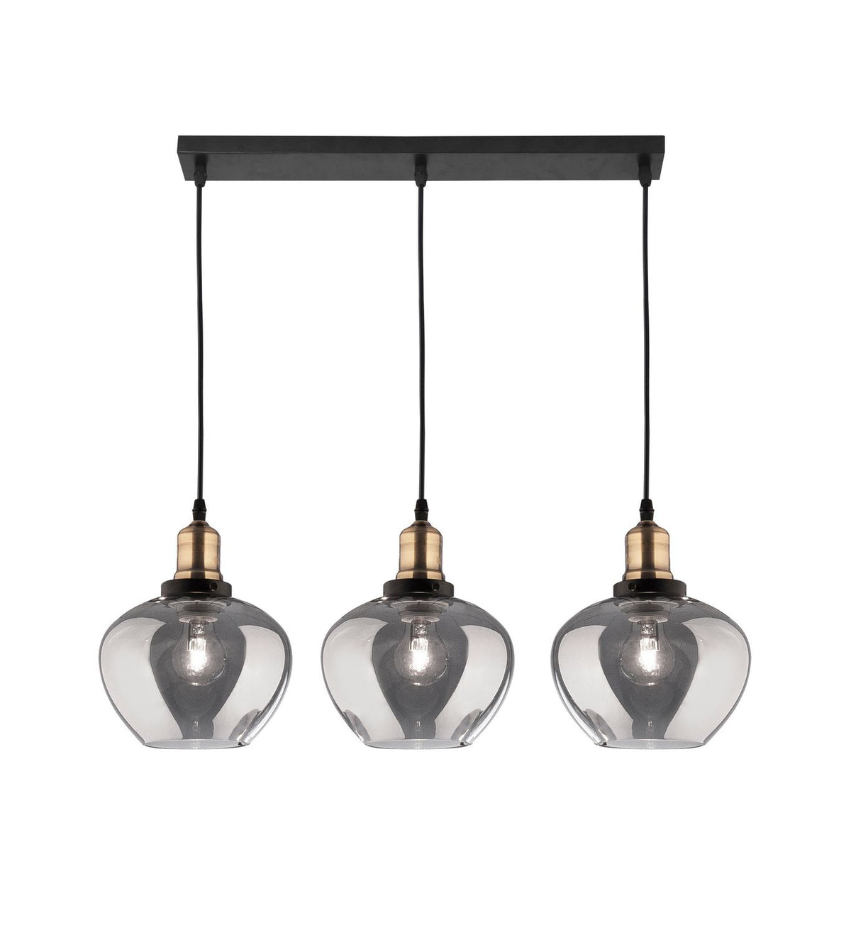 Nova Luce Pendelleuchte Hängeleuchte Cedro Schwarz dimmbar E27 LED 3-flammig - 5212017407535