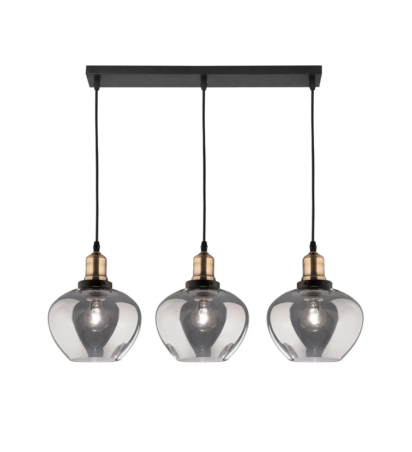 B-Ware Nova Luce Pendelleuchte Hängeleuchte Cedro Schwarz Dimmbar E27 Led 3 Flammig - 5212017407535