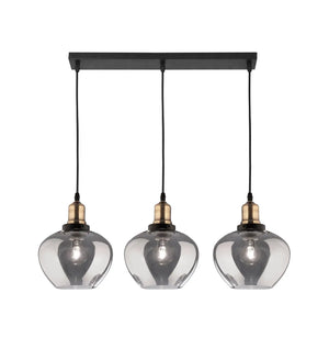 B-Ware Nova Luce Pendelleuchte Hängeleuchte Cedro Schwarz Dimmbar E27 Led 3 Flammig