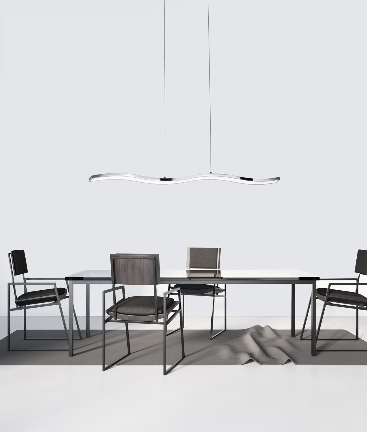 Nova Luce Pendelleuchte Hängeleuchte LED CESENA Chrom Warmweiß 105 cm 42 W Lampe - 5212017409737