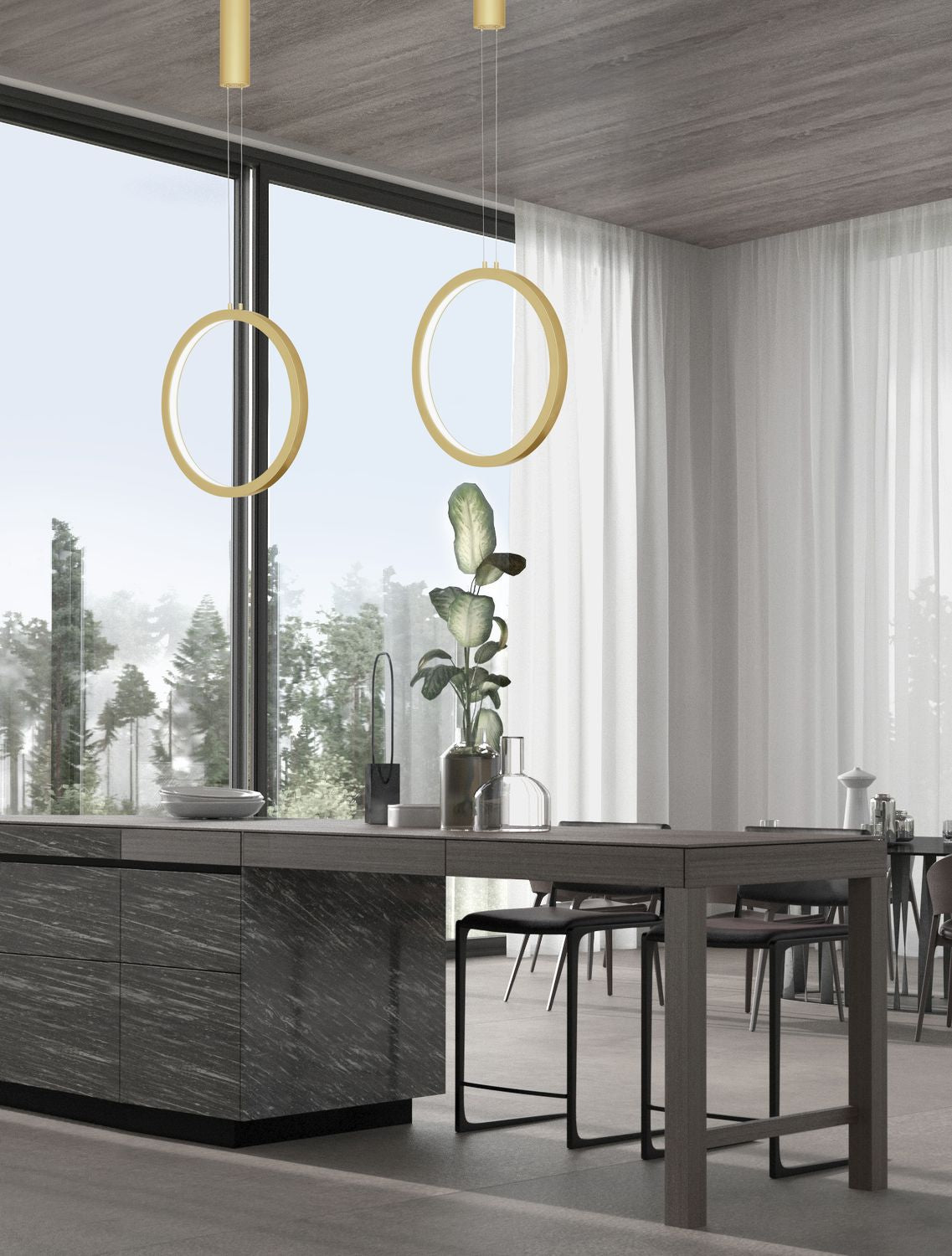 Nova Luce Pendelleuchte Hängeleuchte CHANGE LED Messing Warmweiß dimmbar 39,5 cm - 5212017437280
