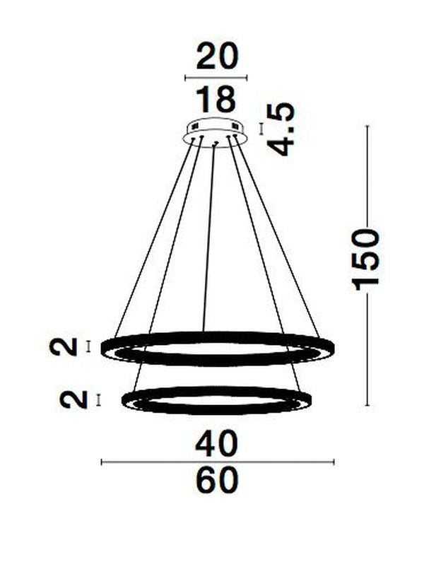 Nova Luce Pendelleuchte Hängeleuchte CILION LED Messing Warmweiß dimmbar 60 cm - 5212017429810