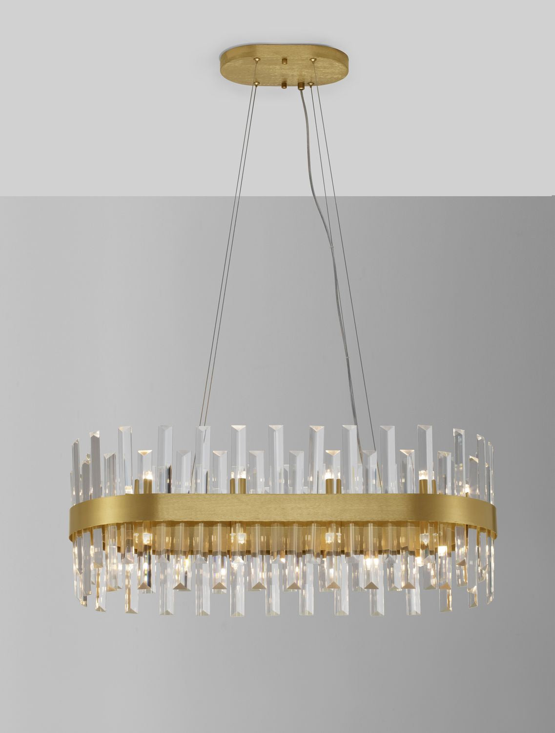 Nova Luce Pendelleuchte Hängeleuchte Kronleuchter CROWN Satin Gold G9 LED 80 cm - 5212017433930