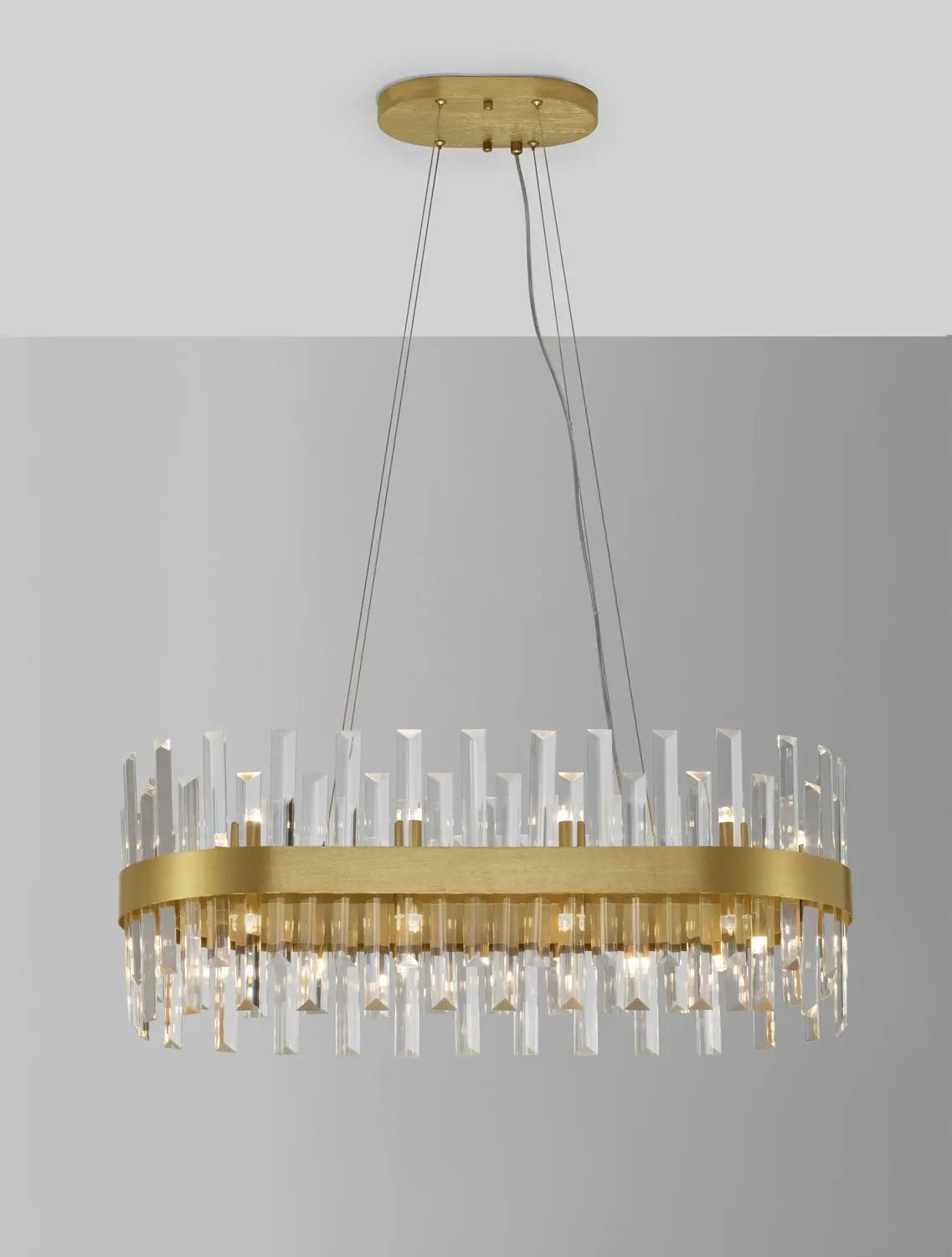 B-Ware Nova Luce Pendelleuchte Hängeleuchte Kronleuchter Crown Satin Gold G9 Led 80 Cm - 5212017433930