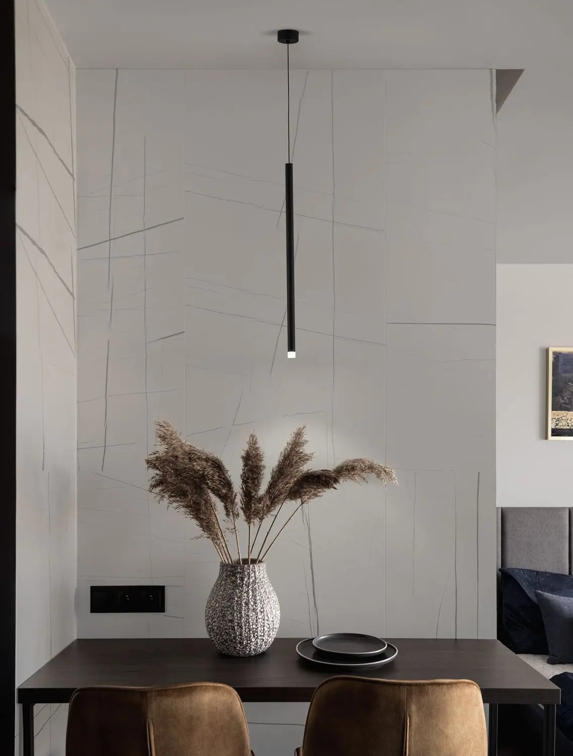 B-Ware Nova Luce Pendelleuchte Hängeleuchte Led Dandia Schwarz Warmweiß 150x8 Cm 6 W - 5212017440327