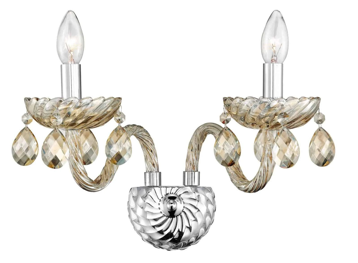 Nova Luce Wandleuchte Wandlampe Kristallglas Silber Design Carreno E14 LED Lampe - 5212017408631