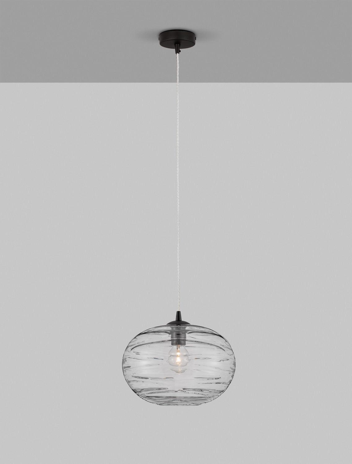 Nova Luce Pendelleuchte Hängeleuchte EVLEEN E27 LED Schwarz dimmbar Glas Ø 30 cm - 5212017434425