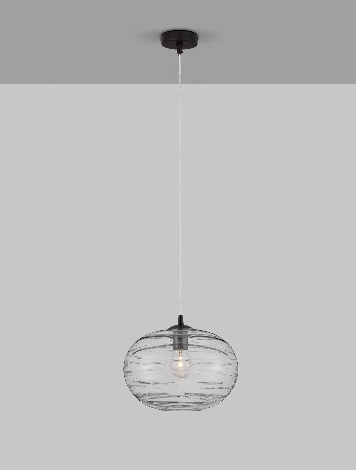 B-Ware Nova Luce Pendelleuchte Hängeleuchte Evleen E27 Led Schwarz Dimmbar Glas ø 30 Cm - 5212017434425