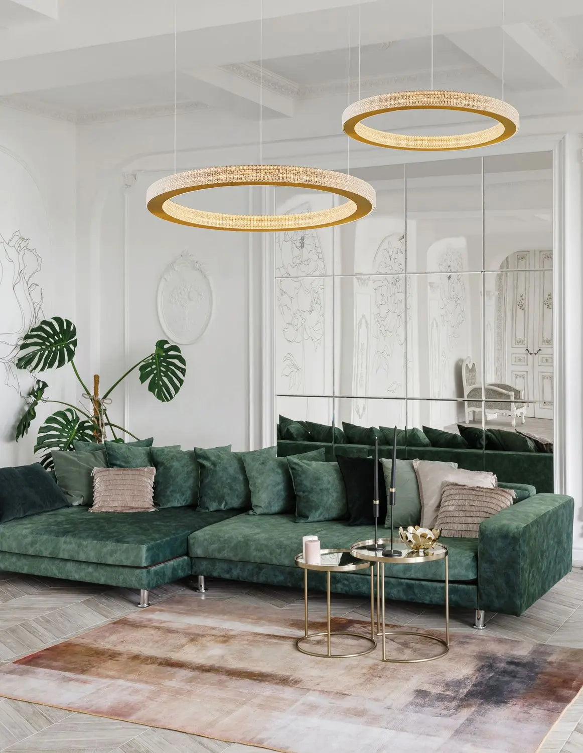 B-Ware Nova Luce Pendelleuchte Hängeleuchte Fiore Led Gold Warmweiß Dimmbar 60 Cm 60 W - 5212017424136