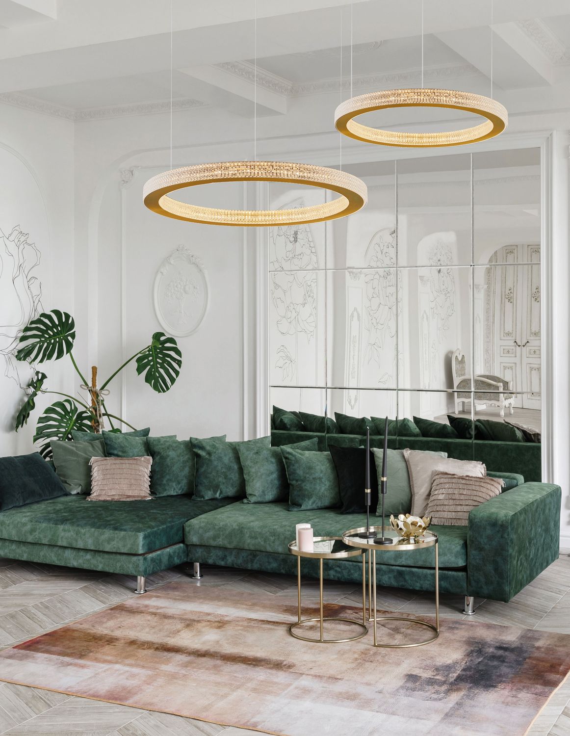 Nova Luce Pendelleuchte Hängeleuchte FIORE LED Gold Warmweiß dimmbar 60 cm 60 W - 5212017424136