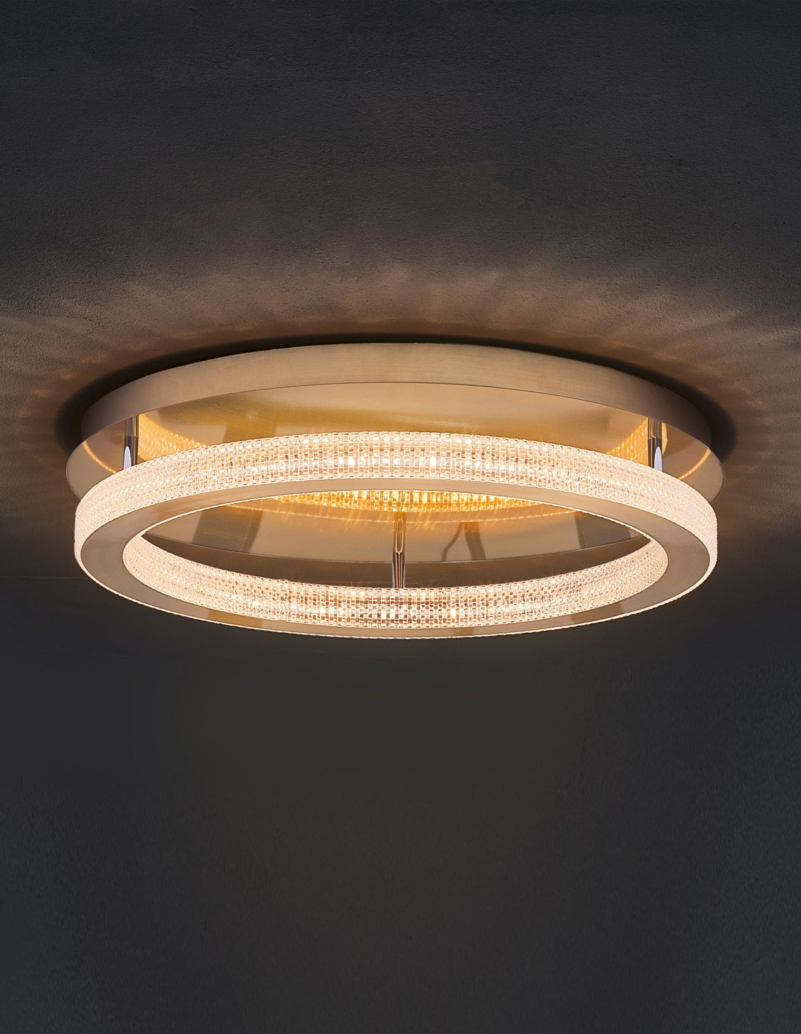 Nova Luce Deckenleuchte Deckenlampe LED FIORE Gold Warmweiß dimmbar Kristall - 5212017424167
