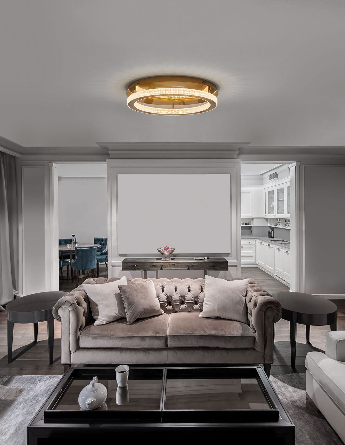 Nova Luce Deckenleuchte Deckenlampe LED FIORE Gold Warmweiß dimmbar Kristall - 5212017424167