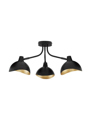 B-Ware Nova Luce Deckenleuchte Deckenlampe Geti E14 Led 3flammig Schwarz Dimmbar Metall