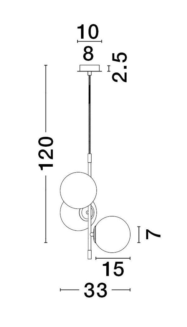 Nova Luce Pendelleuchte Hängeleuchte GIT G9 LED 3-flammig Gold dimmbar 120x33 cm - 5212017434111