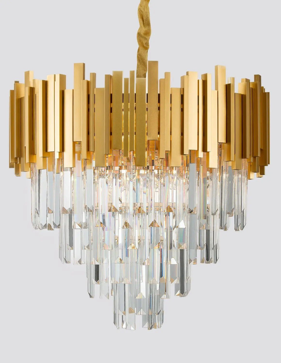 B-Ware Nova Luce Pendelleuchte Hängeleuchte Grane Gold Kristall E14 Led Siehe Text/Foto - 5212017427144