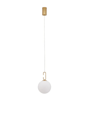 B-Ware Nova Luce Pendelleuchte Hängeleuchte Hook Led Gold Glas Warmweiß 10,64 W ø 18 Cm