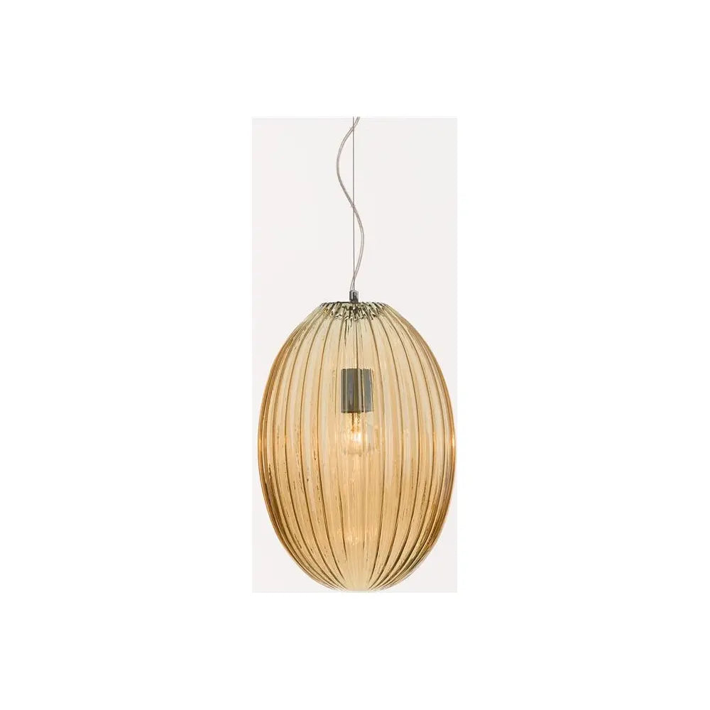 B-Ware Nova Luce Pendelleuchte Hängelampe Jong 30 Glas Bernstein Oval E27 Led Leuchte - 5212017423153