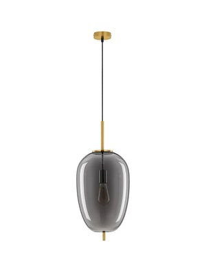 B-Ware Nova Luce Pendelleuchte Hängeleuchte Lato E27 Led Gold Rauchig Dimmbar Glas 27cm
