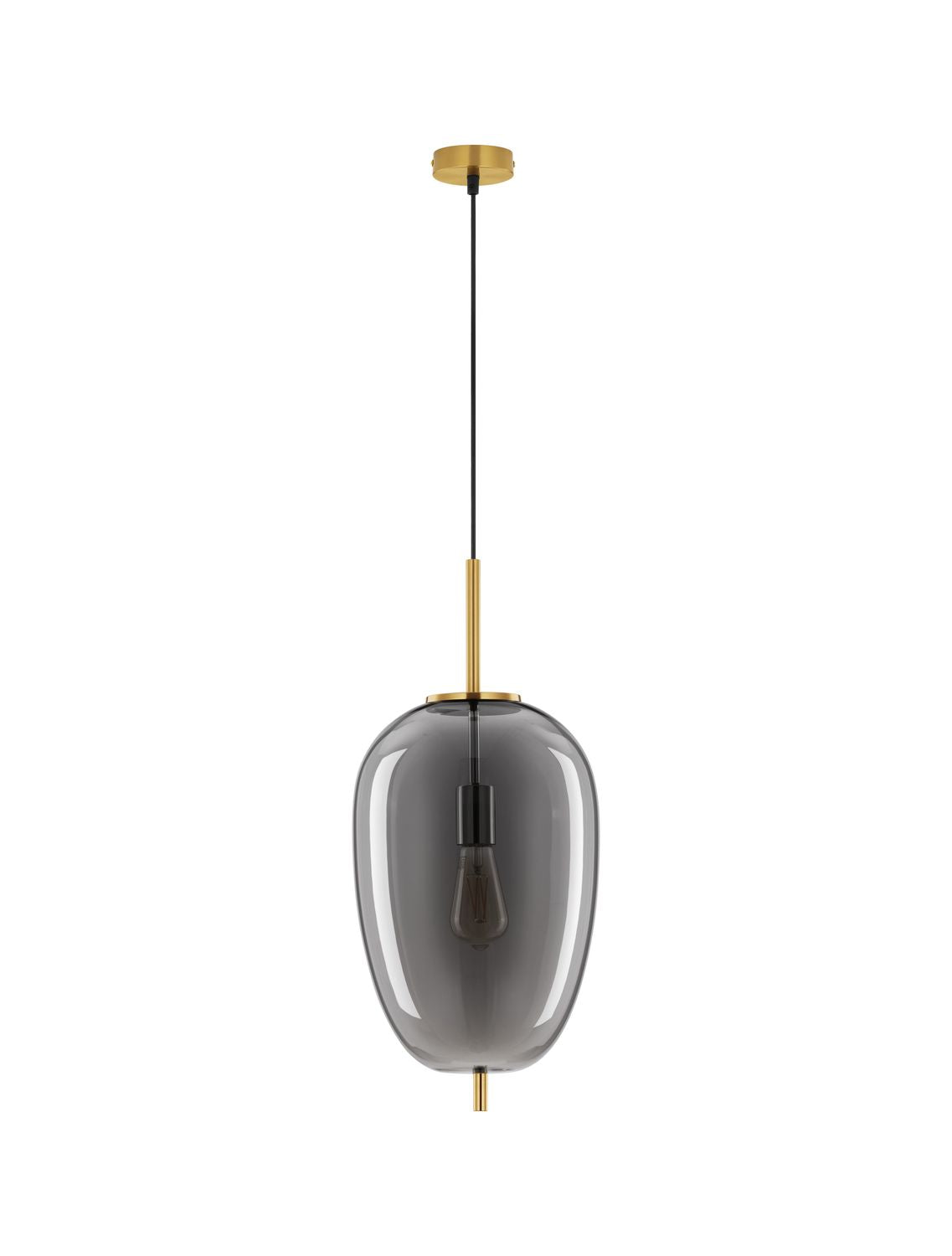 Nova Luce Pendelleuchte Hängeleuchte LATO E27 LED Gold Rauchig Dimmbar Glas 27cm - 5212017445513