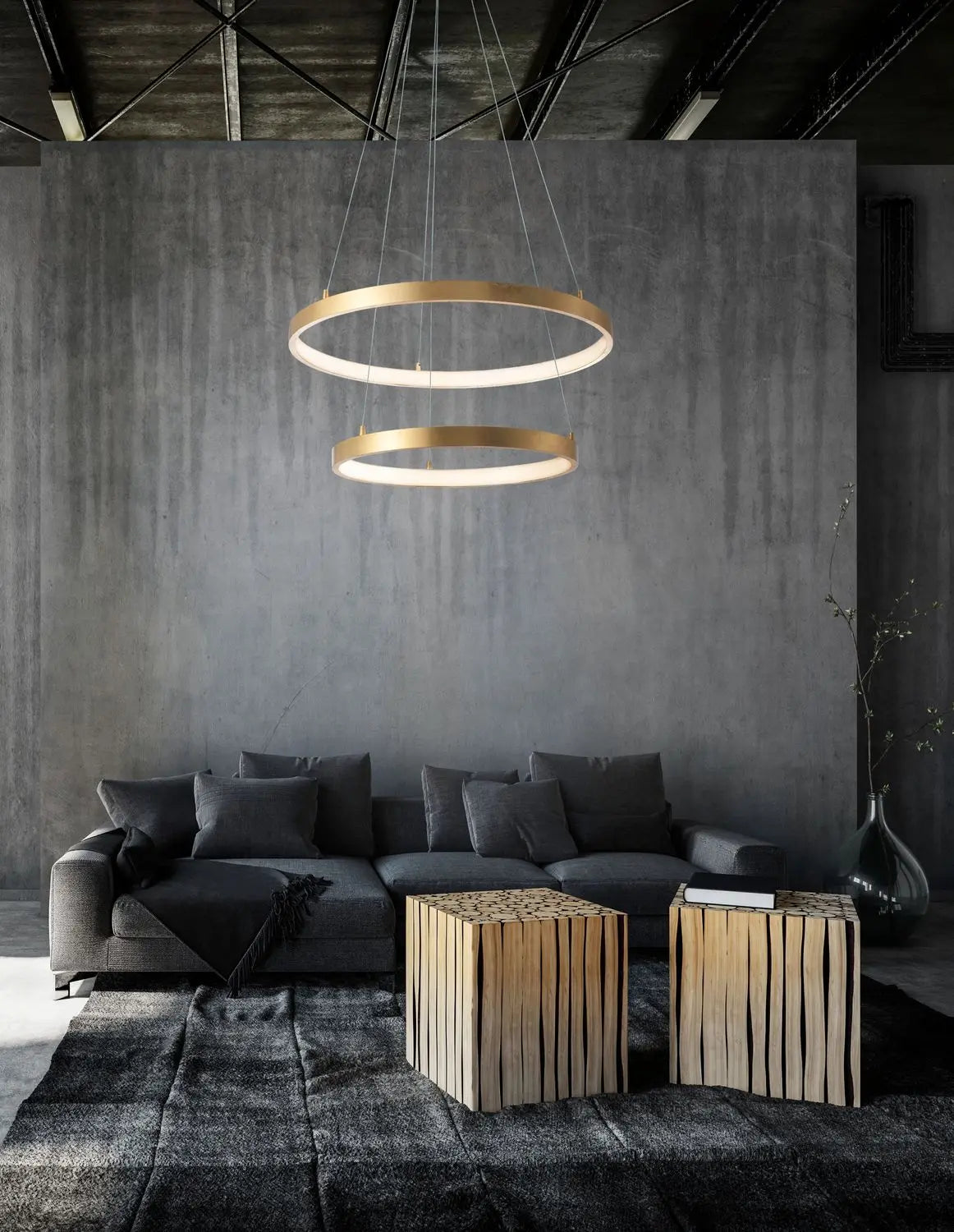 B-Ware Nova Luce Pendelleuchte Hängeleuchte Leon Led Blattgold Warmweiß ø 60 Cm 67 W - 5212017411280