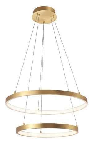 B-Ware Nova Luce Pendelleuchte Hängeleuchte Leon Led Blattgold Warmweiß ø 60 Cm 67 W