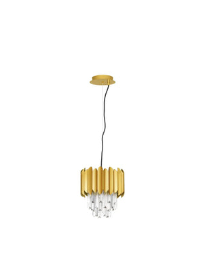 B-Ware Nova Luce Pendelleuchte Hängeleuchte Magnolia Gold E14 Led Dimmbar Lampe ø 25 Cm