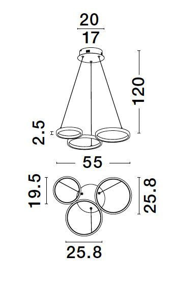 Nova Luce Pendelleuchte Hängeleuchte LED Magnus Schwarz Dimmbar Lampe SIEHE TEXT - 5212017433169