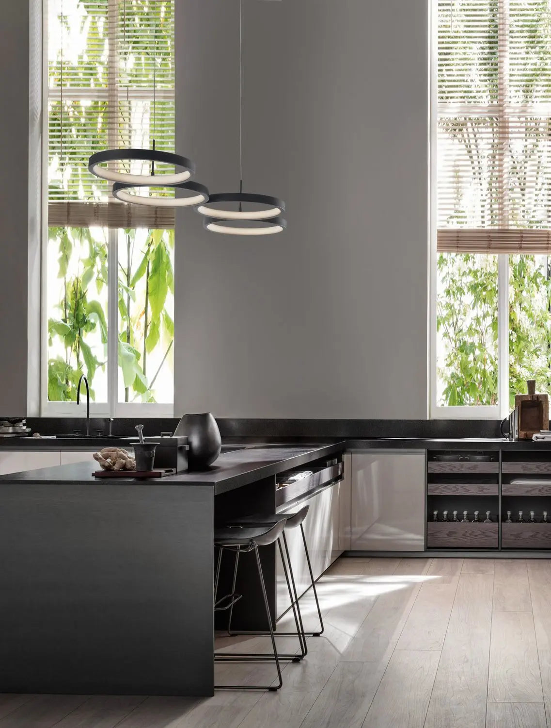 B-Ware Nova Luce Pendelleuchte Hängelampe Magnus Led Schwarz Warmweiß Dimmbar 84 Cm 283 - 5212017433183