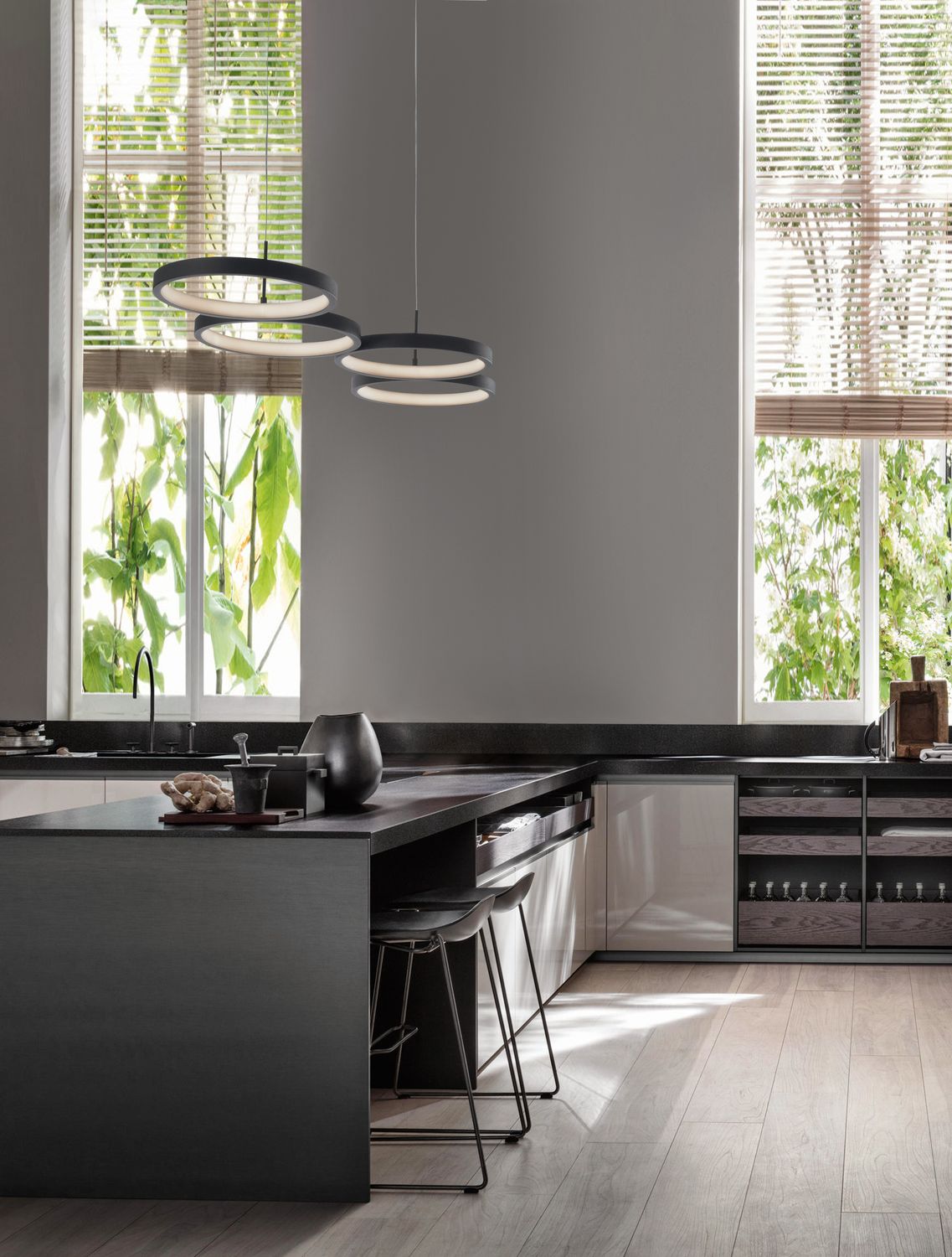 Nova Luce Pendelleuchte Hängelampe MAGNUS LED Schwarz Warmweiß dimmbar 84 cm 283 - 5212017433183