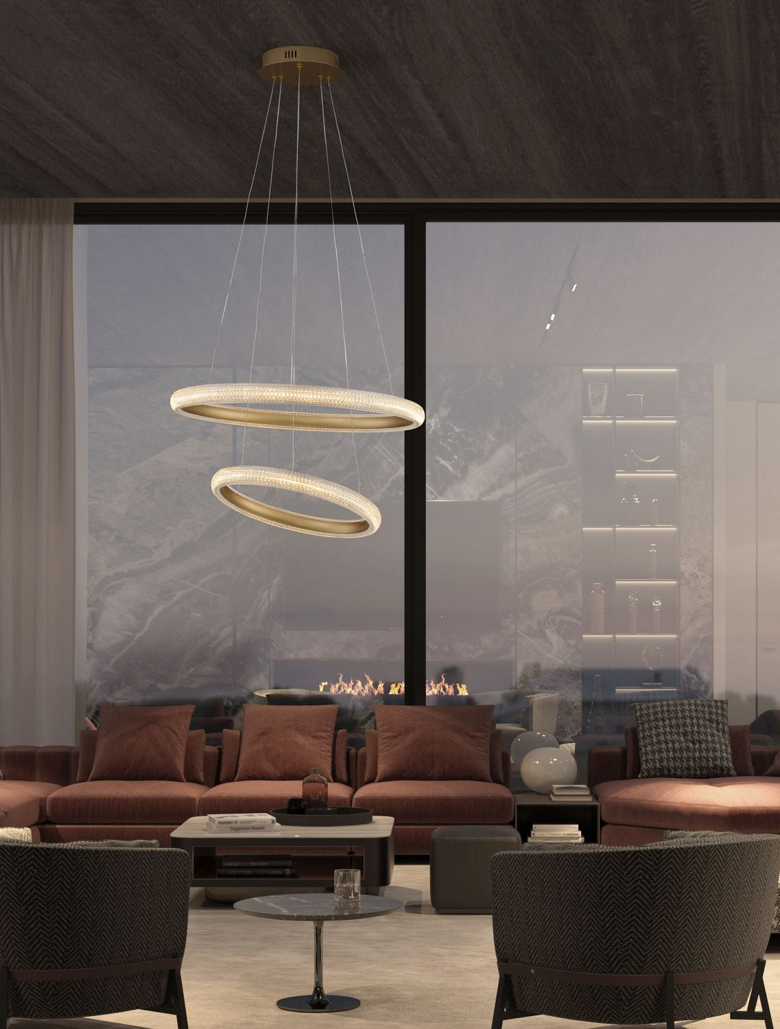 Nova Luce Pendelleuchte Hängeleuchte LED MEDORA Messing Warmweiß dimmbar 59 cm - 5212017433435