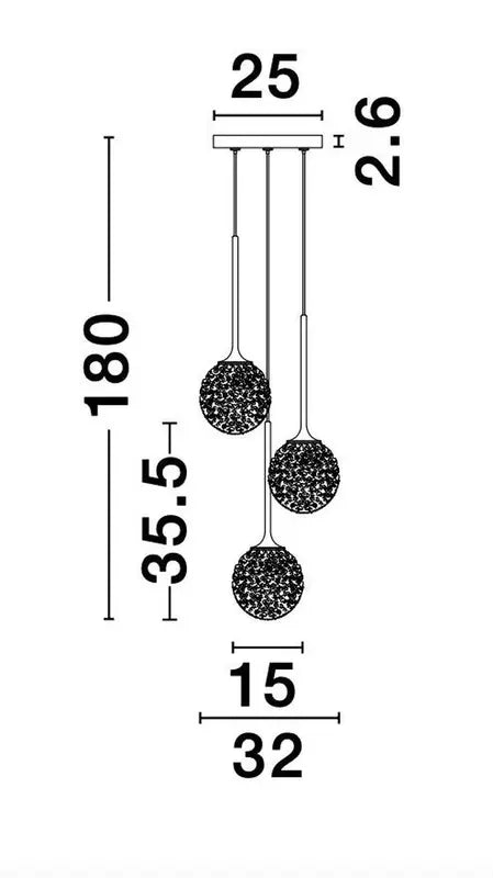 B-Ware Nova Luce Pendelleuchte Hängeleuchte Mirano Gold G9 Led Dimmbar 3 Flammig Lampe - 5212017425041