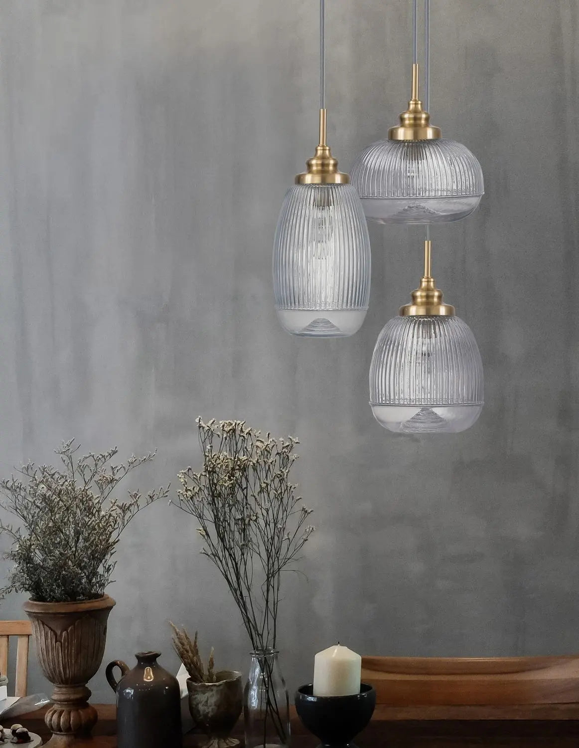 B-Ware Nova Luce Pendelleuchte Hängeleuchte Mond Gold E14 Led 3fach Dimmbar Glas Metall - 5212017419378