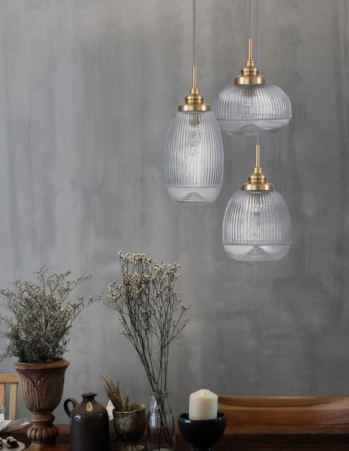 Nova Luce Pendelleuchte Hängeleuchte Mond Gold E14 LED 3fach dimmbar Glas Metall - 5212017419378