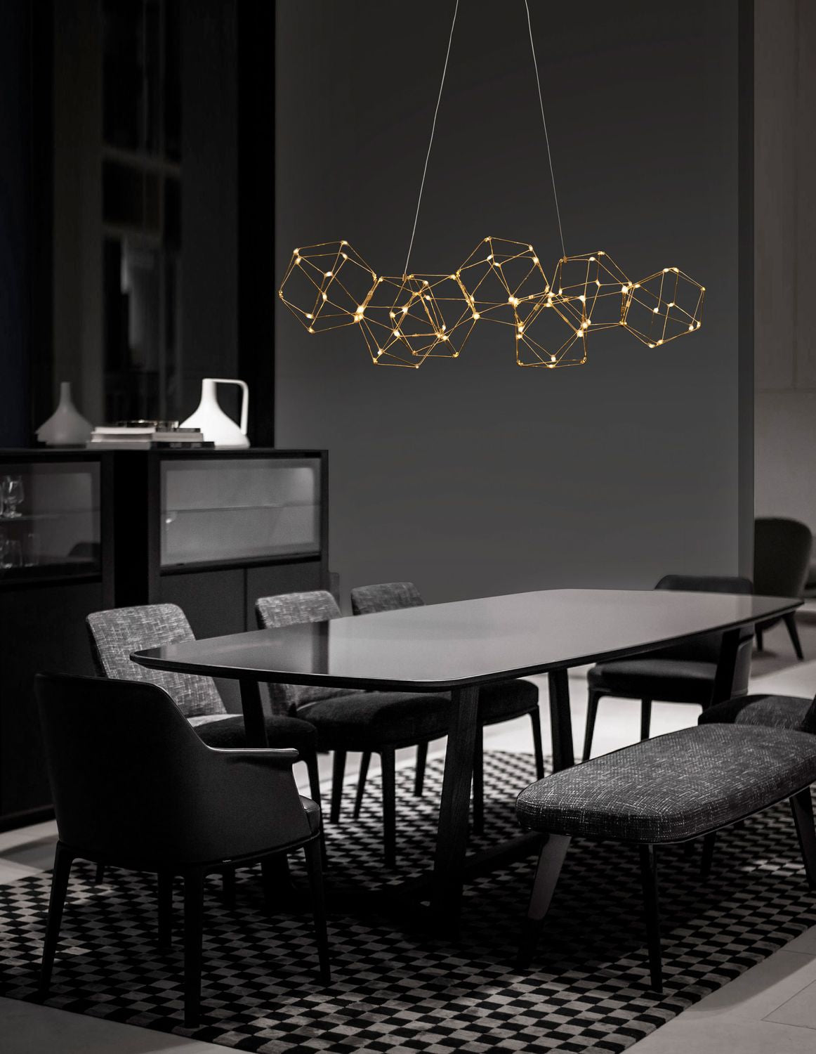 Nova Luce Pendelleuchte Hängeleuchte NEBULA LED Gold Warmweiß 33,6 W 108 cm - 5212017420596