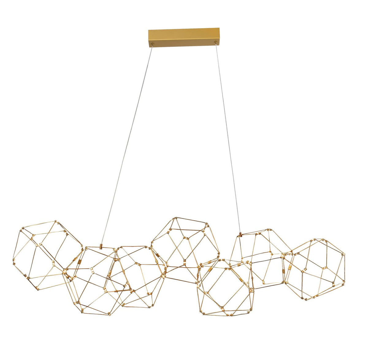Nova Luce Pendelleuchte Hängeleuchte NEBULA LED Gold Warmweiß 33,6 W 108 cm - 5212017420596