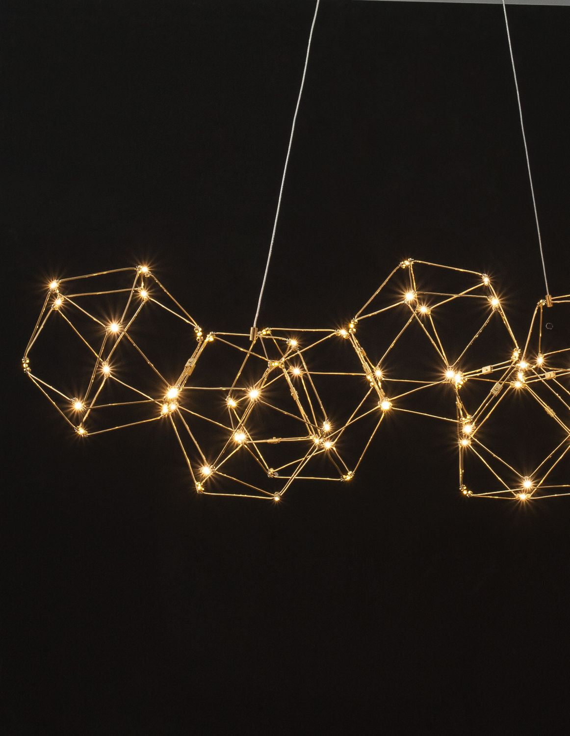 Nova Luce Pendelleuchte Hängeleuchte NEBULA LED Gold Warmweiß 33,6 W 108 cm - 5212017420596