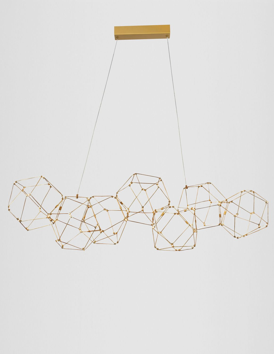 Nova Luce Pendelleuchte Hängeleuchte NEBULA LED Gold Warmweiß 33,6 W 108 cm - 5212017420596