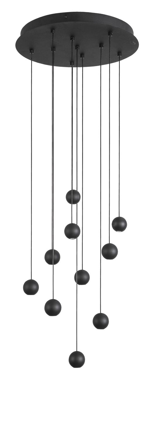 Nova Luce Pendelleuchte Hängeleuchte NOCCI LED Schwarz Warmweiß 48 W 10-flammig - 5212017428516