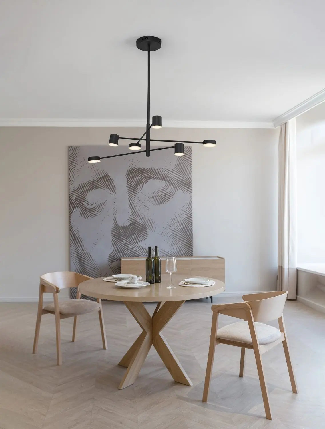 B-Ware Nova Luce Pendelleuchte Hängeleuchte Nordik Led Schwarz Warmweiß Dimmbar 28 W - 5212017440686
