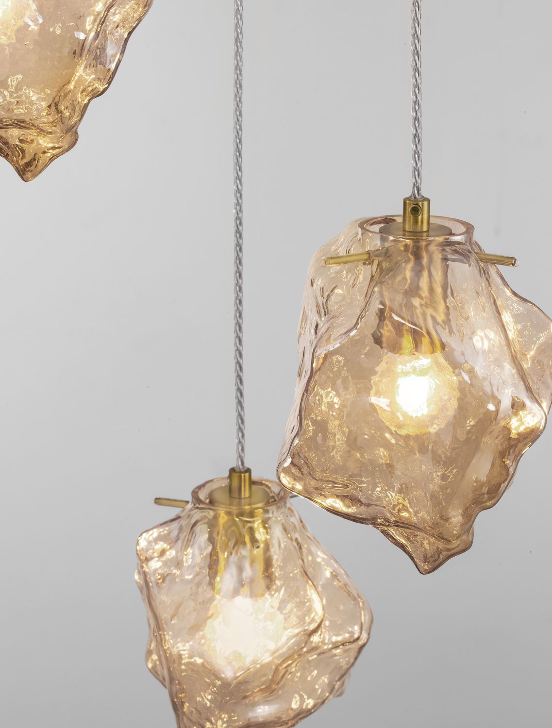 Nova Luce Pendelleuchte Hängeleuchte ODELLE E14 LED Gold dimmbar 3-flammig Glas - 5212017434395