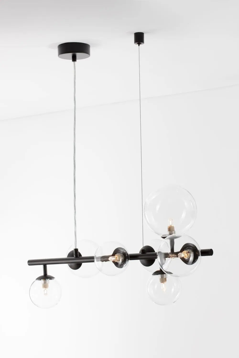 B-Ware Nova Luce Pendelleuchte Hängeleuchte Odillia Schwarz G9 Led 7 Fach Dimmbar Glas - 5212017434357