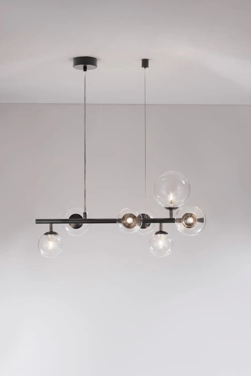 B-Ware Nova Luce Pendelleuchte Hängeleuchte Odillia Schwarz G9 Led 7 Fach Dimmbar Glas - 5212017434357