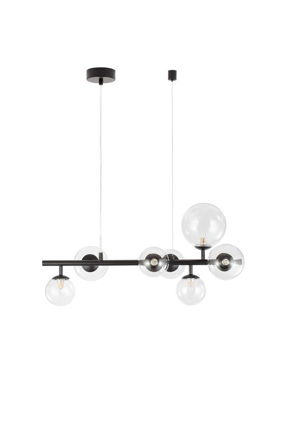 Nova Luce Pendelleuchte Hängeleuchte ODILLIA Schwarz G9 LED 7-fach dimmbar Glas - 5212017434357