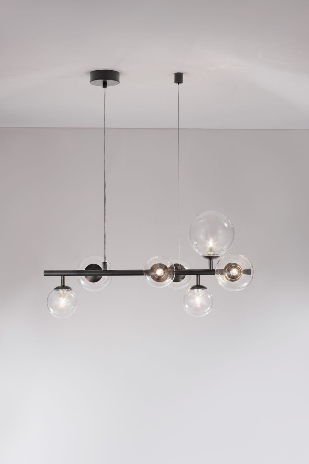 Nova Luce Pendelleuchte Hängeleuchte ODILLIA Schwarz G9 LED 7-fach dimmbar Glas - 5212017434357