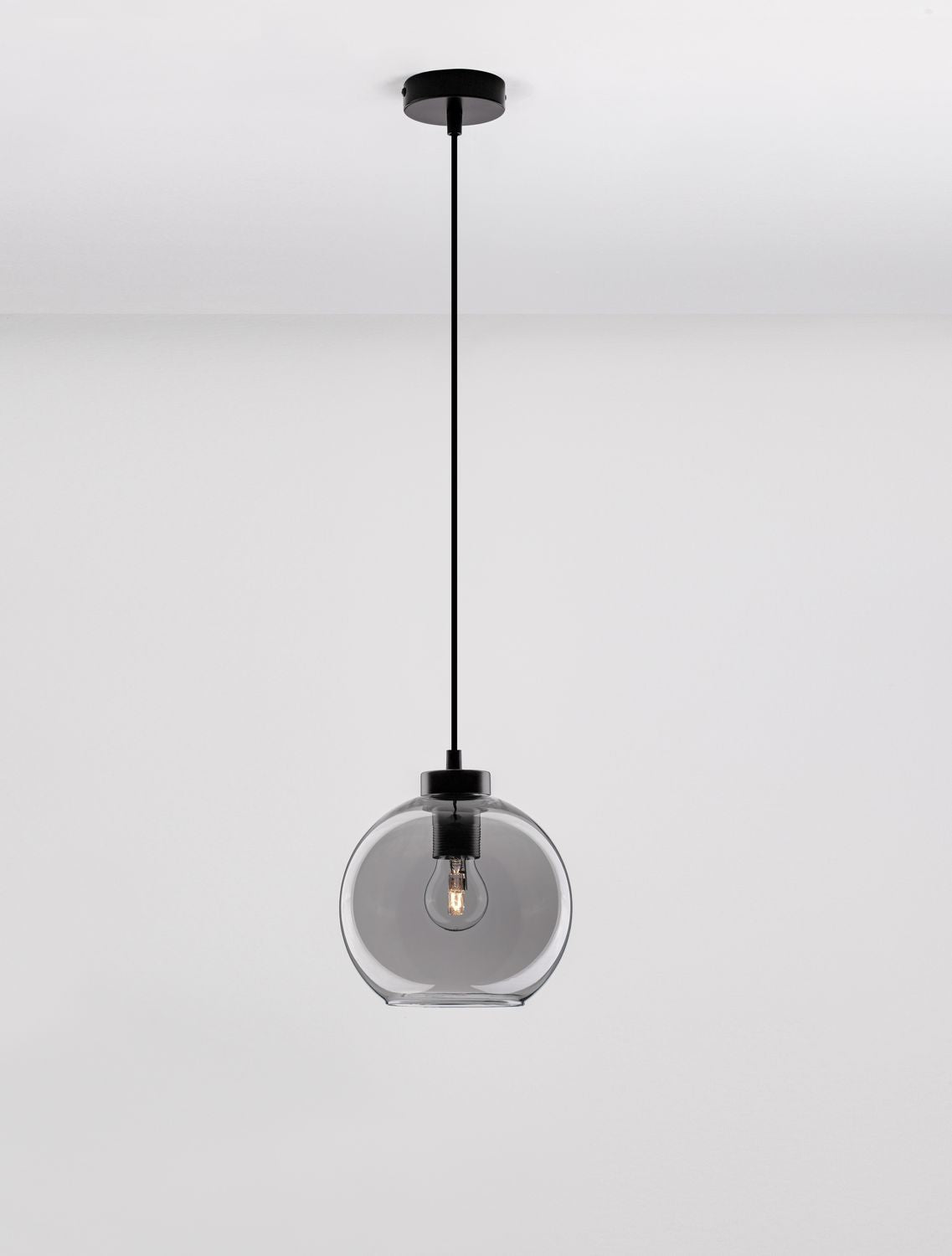 Nova Luce Pendelleuchte Hängeleuchte PALMER E27 LED Schwarz dimmbar Glas Ø 20cm - 5212017430946